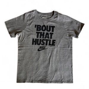 Nike Boys 'Bout That Hustle Graphic Tee - Gray - L